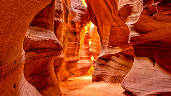 Slot canyon passage